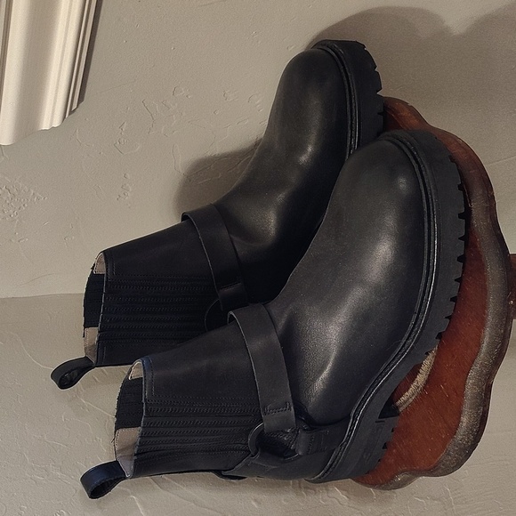 All Saints Hank Leather Biker Boots Size 12 Leather Black main image 9